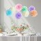 Pastel Tissue Paper Pom Poms Party Decorations Rainbow Ice Cream Easter Macaron Flowers Wall Hanging Décor Supplies Birthday Bridal Baby Shower Colorful Pink Purple Peach Mint Green Blue Ivory